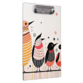 鳥のイラストレーション(ドットとストライプ) クリップボード (右)