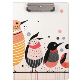 鳥のイラストレーション(ドットとストライプ) クリップボード