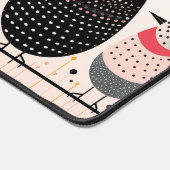 鳥のイラストレーション(ドットとストライプ) デスクマット (コーナー)