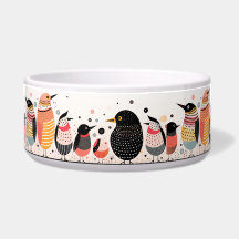 鳥のイラストレーション(ドットとストライプ)