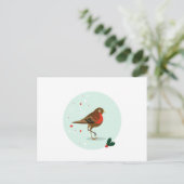 鳥のイラストレーション – 冬の色 ポストカード (スタンド正面)