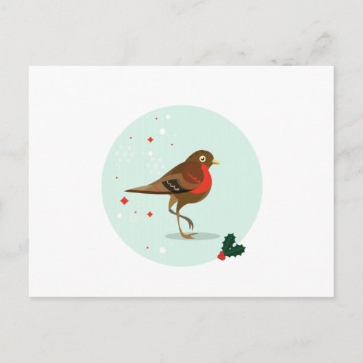 鳥のイラストレーション – 冬の色 ポストカード (正面)