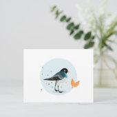 鳥のイラストレーション – 秋の色 ポストカード (スタンド正面)