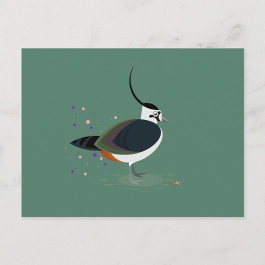 鳥のイラストレーション – 秋の色 ポストカード (正面)