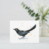 鳥のイラストレーション – 黒鳥 ポストカード (スタンド正面)