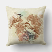 鳥のイラストレーションthew枕 クッション (裏面)