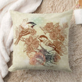 鳥のイラストレーションthew枕 クッション (ブランケット)