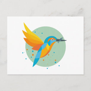 鳥のイラスト - カワセミ ポストカード