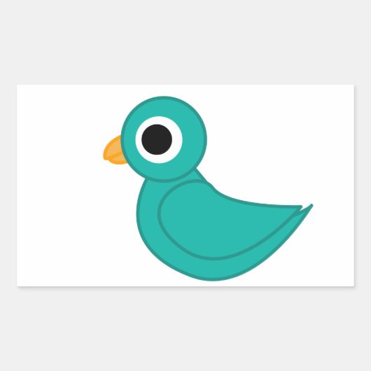 鳥のイラスト 長方形シール (正面)