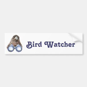鳥のウォッチャーあなたを見て動物のユーモアの水の色 バンパーステッカー