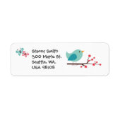 鳥のカスタマイズお洒落可能な差出人住所ラベル ラベル (正面)