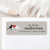 鳥のカップルのラベル ラベル (インサイチュ)