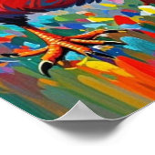 鳥のカラフルアート抽象芸術の巨大な可愛いおもしろい ポスター (角)