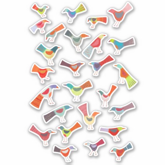 鳥のカラフルモノカスタムのビニールのシール シール (正面)