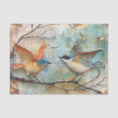 鳥のカラフル混合メディアのデコページ 薄葉紙 (正面)