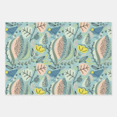 鳥のカラフル贈り物ラップ ラッピングペーパーシート (正面3)