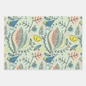 鳥のカラフル贈り物ラップ ラッピングペーパーシート (正面)