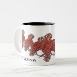 鳥のキャラクター入りマグカップ ツートーンマグカップ