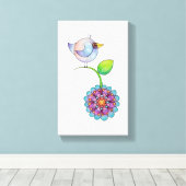 鳥のキャンバスの「Petitsa」 キャンバスプリント (インサイチュ (ウッドフロア))