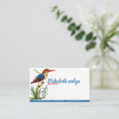 鳥のキングフィッシャーヴィンテージアート 名刺 (スタンド正面)