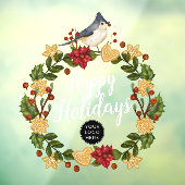 鳥のクッキー ホリー ビジネス ロゴ ハッピー ホリデー ウィ ウィンドウサイン (シート3)