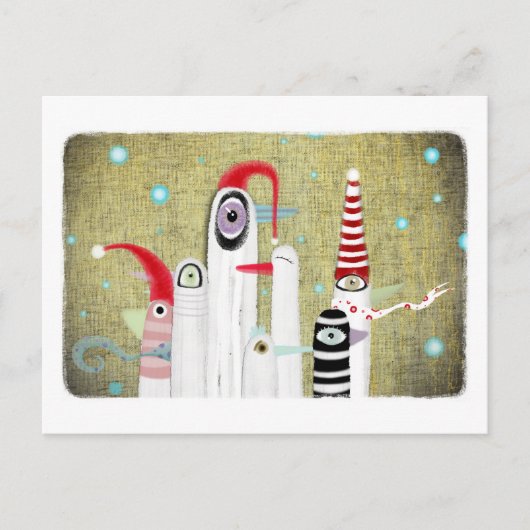 鳥のクリスマスはがき シーズンポストカード (正面)