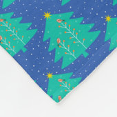 鳥のクリスマスツリー フリースブランケット (角)