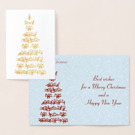 鳥のクリスマスツリー 箔カード