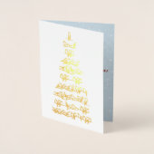 鳥のクリスマスツリー 箔カード (正面)
