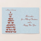 鳥のクリスマスツリー 箔カード (内部)