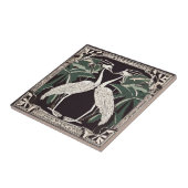 鳥のクレーンファミリーアールデコ新しい装飾品 タイル (側面)