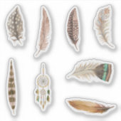 鳥のクールインディアン羽水の色のスクラップブック シール (正面)