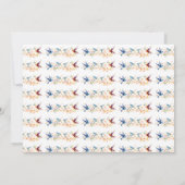 鳥のグラフィック飛んでいるパターン サンキューカード (裏面)