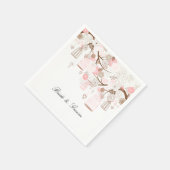 鳥のケージと花 スタンダードカクテルナプキン (角)