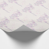 鳥のケージ紫の結婚ピンク感謝していのラップ ラッピングペーパー (角)