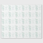 鳥のケージ緑と白結婚のカスタム包み ラッピングペーパー (フラット)