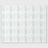 鳥のケージ緑と白結婚のカスタム包み ラッピングペーパー (フラット)