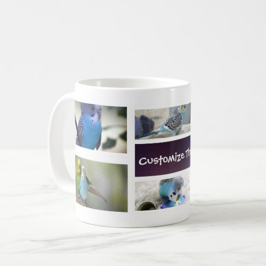 鳥のコラージュの写真のマグ コーヒーマグカップ (正面左)
