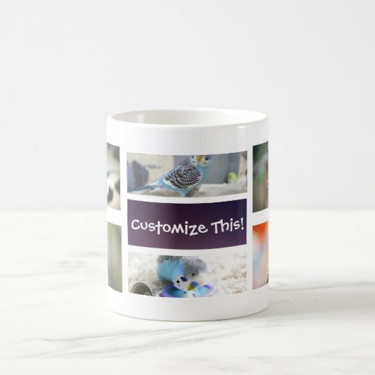 鳥のコラージュの写真のマグ コーヒーマグカップ (中央)