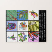 鳥のコラージュ&引用文，鳥の愛好家' ジグソーパズル (横)