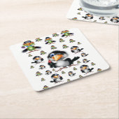 鳥のコースター スクエアペーパーコースター (アングル)