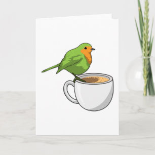 鳥のコーヒーカップ カード