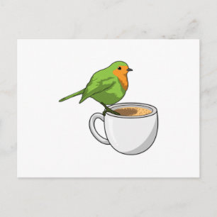鳥のコーヒーカップ ポストカード