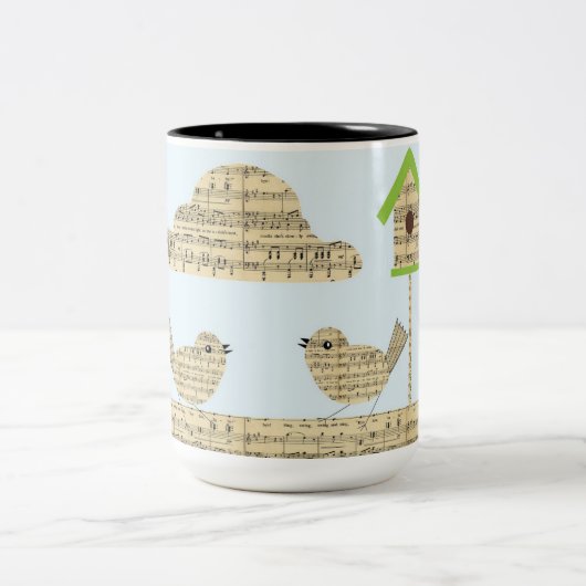 鳥のコーヒーマグ ツートーンマグカップ (中央)