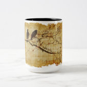 鳥のコーヒーマグ ツートーンマグカップ (中央)