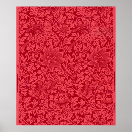 鳥のサンプル，アネモン壁紙by Morris ポスター (正面)