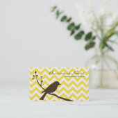 鳥のシェブロンの名刺(黄色) 名刺 (スタンド正面)