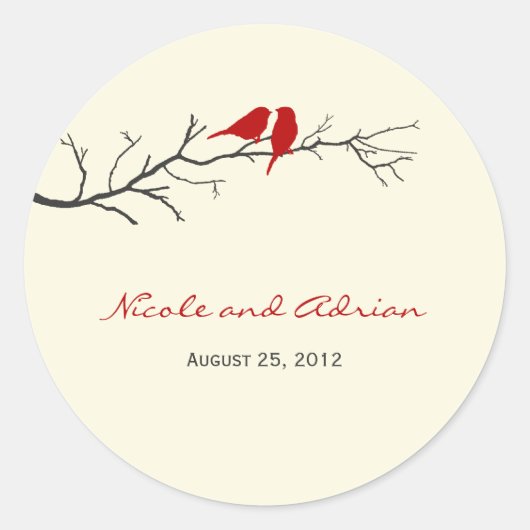 鳥のシルエットがスティッカーや封筒用シールを好む ラウンドシール (正面)