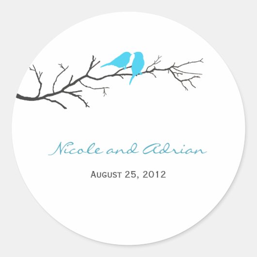 鳥のシルエットがスティッカーや封筒用シールを好む ラウンドシール (正面)