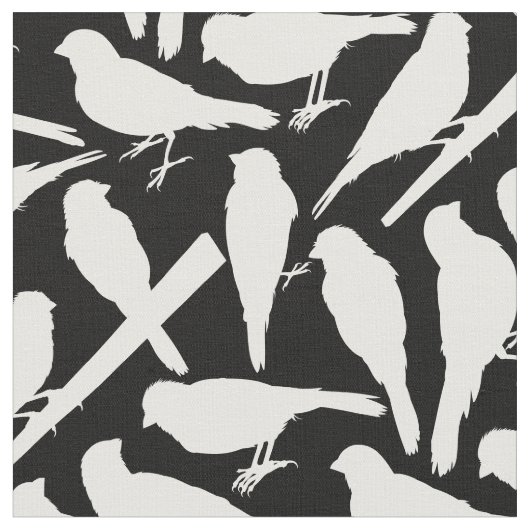 鳥のシルエットパターン ファブリック (クローズアップ)